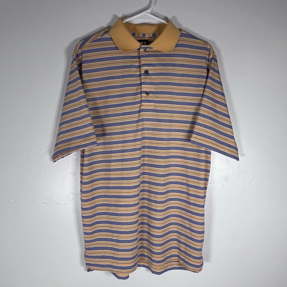 FootJoy Golf Polo Mens S Orange Blue Stretch Wicking Fairway Shirt